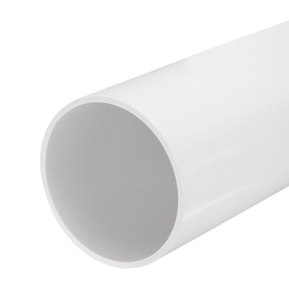 MECCANIXITY PVC Rigid Tube Round Pipe Tubing Hardware Tubing 101.6mm ID 110mm OD 20cm/8" Length White High Impact for Water Pipe, Crafts