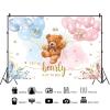 10x8ft Gender Reveal Backdrop Baby Bear Boy or Girl Photography Background Baby Shower Party Blue and Pink Banner Decorations Supplies Photo Booth Props view 2