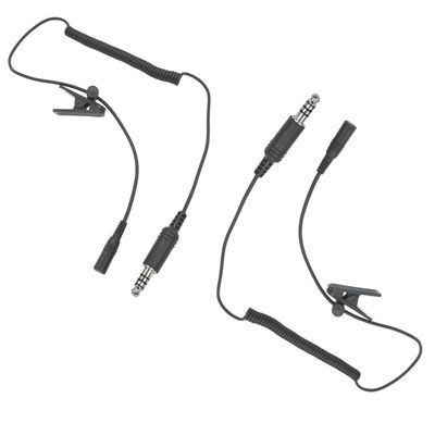 Pdflie Male U-174 Mono U Plug to 3.5mm Aux Mobile Phone Female Extension Cable Coil Line for David Clark Helicopter Headphone H10-13H H10-13S Aviation Headset(7.0 mm NATO US Military Wiring,2Pack)