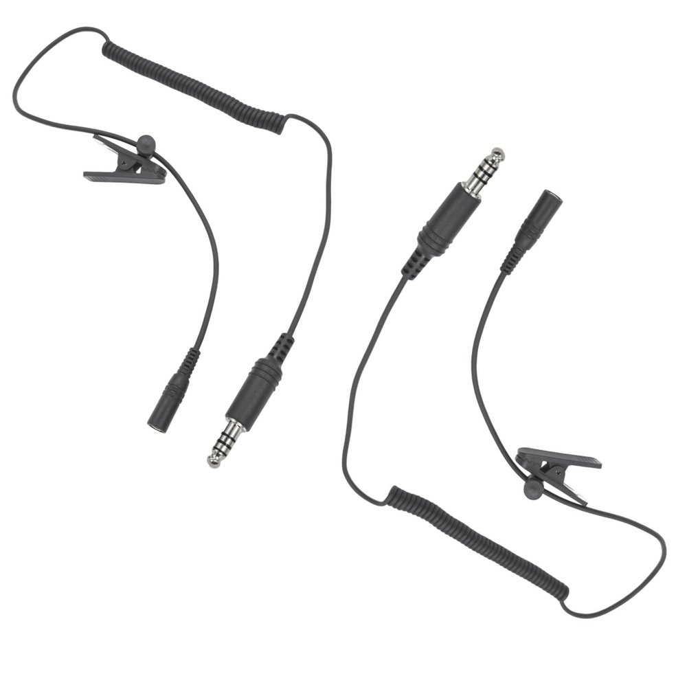 Pdflie Male U-174 Mono U Plug to 3.5mm Aux Mobile Phone Female Extension Cable Coil Line for David Clark Helicopter Headphone H10-13H H10-13S Aviation Headset(7.0 mm NATO US Military Wiring,2Pack)