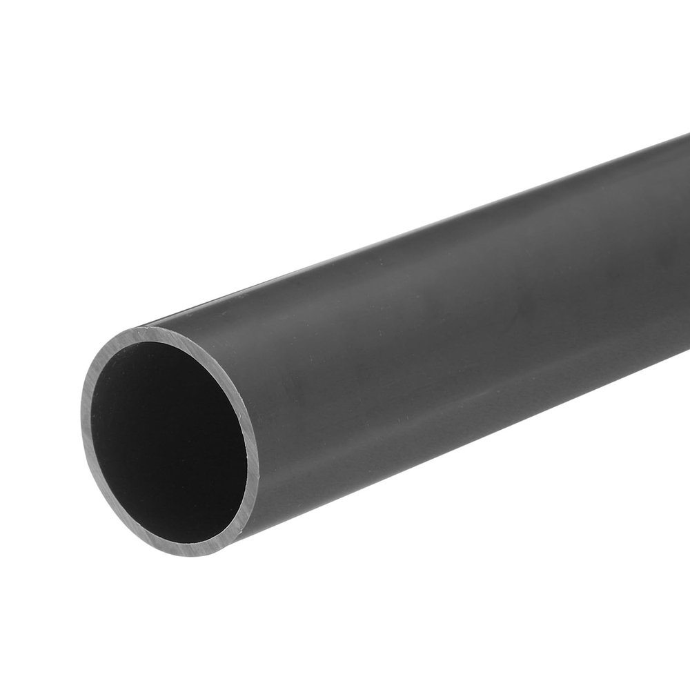 MECCANIXITY PVC Rigid Tube Round Pipe Tubing Hardware Tubing 28mm ID 32mm OD 20cm/8" Length Light Grey High Impact for Water Pipe, Crafts