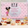10x6.5ft Baby Shower Backdrop Pink Baby Girl Crown Photography Background Royal Princess Baby Shower Party Banner Decorations Supplies Photo Booth Props view 4