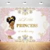 12x8ft Gold Princess Baby Shower Backdrop Pink Little Princess is On Her Way Photography Background Baby Girls Shower Party Banner Decorations Supplies Photo Booth Props view 1