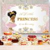 12x8ft Gold Princess Baby Shower Backdrop Pink Little Princess is On Her Way Photography Background Baby Girls Shower Party Banner Decorations Supplies Photo Booth Props view 4