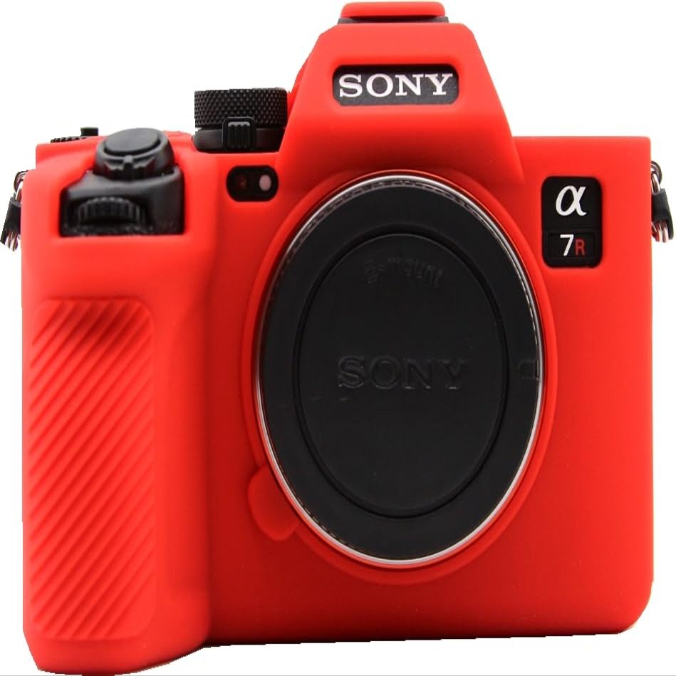 A7R V Camera Case, BMAOLLONGB Fullbody Thin Lightweight Silicone Camera Skin Body Rubber Cover Case for Sony Alpha A7R V A7R5 (Red)