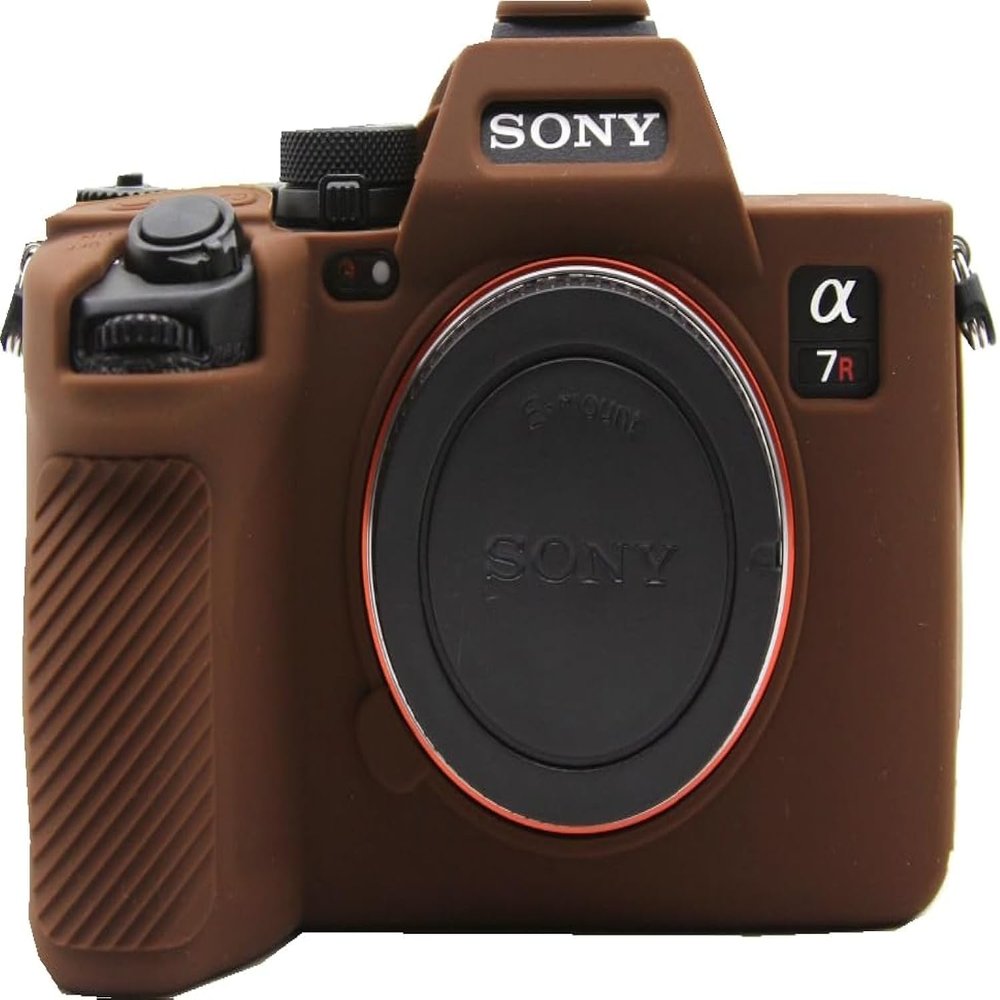A7R V Camera Case, BMAOLLONGB Fullbody Thin Lightweight Silicone Camera Skin Body Rubber Cover Case for Sony Alpha A7R V A7R5 (Coffee)
