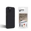 IPG Compatible with iPhone 15 Plus Decorative Carbon Fiber Vinyl Back and Sides Full Protection Anti Scratch Skin Guard - 3D Surface - Easy to Install for 15 Plus (Black Carbon Fiber) view 1