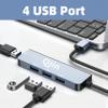 Qjin USB 3.0 Hub for Acer, Dell, HP Laptop & TV - 4 Port USB Splitter Compatible with Flash Drive, HDD, Headset, Printer, Keyborad & Mouse - 4 Feet view 3