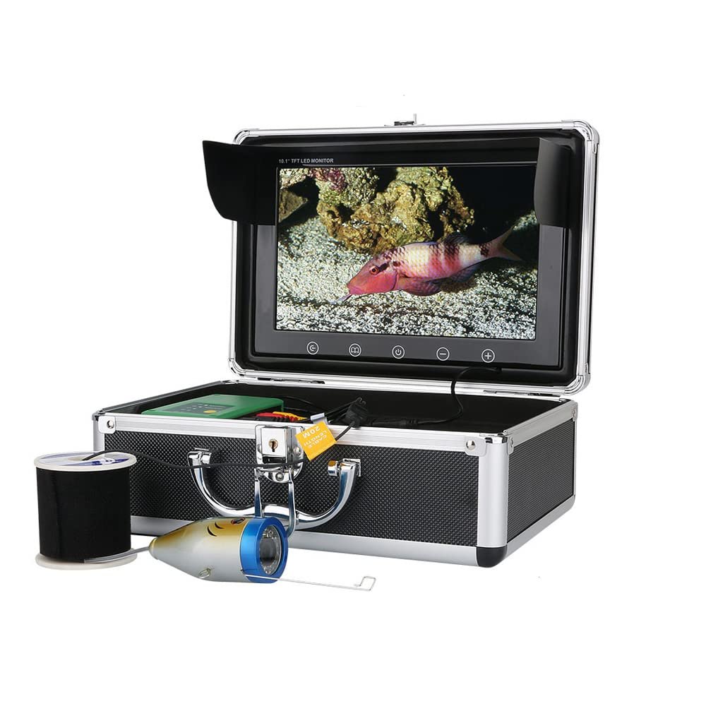 9 Inch LCD Monitor Fish Finder Hd Fishing Camera with Carrying Case Aluminum Alloy Cable Strong Load-Bearing Deep Waterproof for Ice Boat Fishing