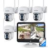 Security Camera System Outdoor Wireless for Home, ZHXINSD Dual Lens 6MP 10X Hybrid Zoom 360 Auto-Track 4 Cameras Set with 12.5" Monitor, 2.4/5G 10CH 4K NVR 24/7 Record Two-Way Audio Indoor 1TB HDD view 1