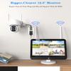 Security Camera System Outdoor Wireless for Home, ZHXINSD Dual Lens 6MP 10X Hybrid Zoom 360 Auto-Track 4 Cameras Set with 12.5" Monitor, 2.4/5G 10CH 4K NVR 24/7 Record Two-Way Audio Indoor 1TB HDD view 4