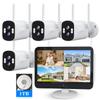 ZHXINSD [Dual Lens 2K+2K&10X Zoom] Home Wireless Security Camera System with 12.5" LCD Monitor Outdoor, 10CH Kit 4PCS House WiFi Camera 1TB HDD view 1