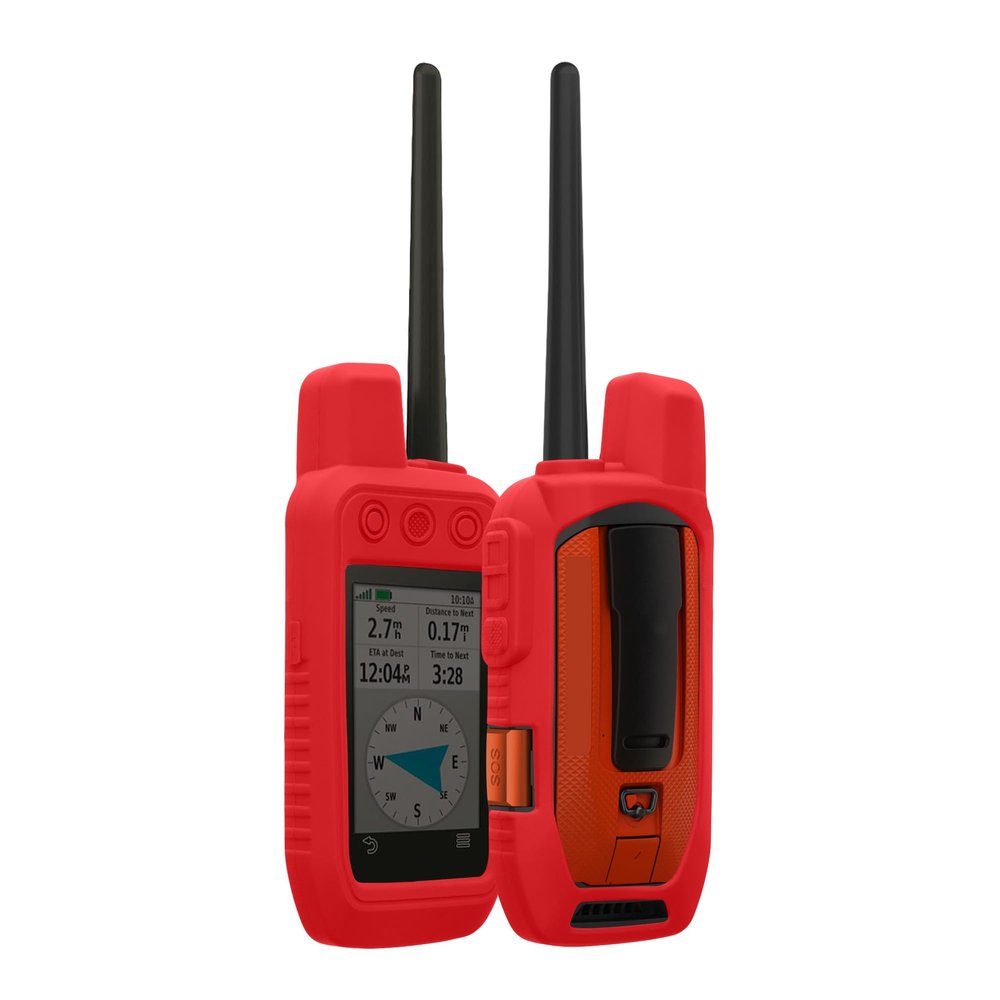 kwmobile Case Compatible with Garmin Alpha 200i / Alpha 300i - GPS Handset Navigation System Soft Silicone Skin Protective Cover - Red