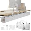 Ascrono Original No Drill Under Desk Cable Management Tray 53.9" - Premium White Fabric Cable Management Under Desk - Clamp/Screw Mount Cord Organizer - Supports Upto 66lbs - Extra Large view 1