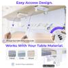 Ascrono Original No Drill Under Desk Cable Management Tray 53.9" - Premium White Fabric Cable Management Under Desk - Clamp/Screw Mount Cord Organizer - Supports Upto 66lbs - Extra Large view 3