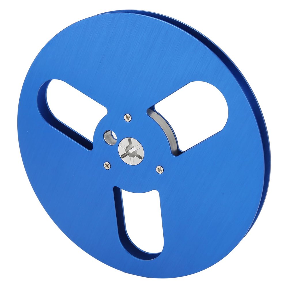 Empty Reel,1/4 7 Inch Empty Tape Reel 3 Holes Universal Open Reel Sound Tape Empty Reel Aluminum Take Up Reel to Reel Long Play Analog Recording Tape Opening Machine Part Takeup Reel(Blue)