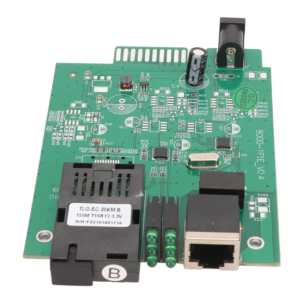 Gavigain SC Fiber Ethernet Transceiver,Gigabit Multi Mode SC Fiber to Ethernet Media Converter Built in SFP Fiber Module 100 Mbps Tx1550nm/Rx1310nm Single Fiber Singlemode RJ 45 Port Fiber