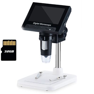 BUTXET 4.3" LCD 1000x Digital Microscope, 1080P Video Microscope with 8 Adjustable LED Lights, PC View, Windows/Mac OS Compatible, SD Card Includes (Color : Plastic Holder)