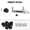 FirSea 10Pcs Ethernet Dust Cover, RJ45 Anti-Dust Silicone Plugs Protector Stopper Cap for Female Port Protector/Blocker, Port Protector for Switch, Router, Media Converters view 2