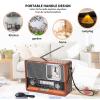 Vintage Radio Multifunctional AM FM SW Band Clock Flashlight RetroSpeaker with LED Flashlight, Clock Function, Vintage Appearance for Home Travel Office view 2