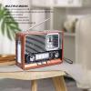 Vintage Radio Multifunctional AM FM SW Band Clock Flashlight RetroSpeaker with LED Flashlight, Clock Function, Vintage Appearance for Home Travel Office view 3