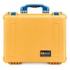 ColorCase Pelican 1550 Case Yellow - Medium Size Waterproof Case with Pick & Pluck Foam Set & Convoluted Lid Foam - Blue Handles & Latches view 3