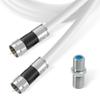 RG6 Coaxial Cable with F Connectors, High Speed Internet and TV Cord for HD TV, Xfinity, Satellite, Antenna, Cable Extension, WiFi Modem Cable (White, 45ft) view 1