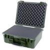 ColorCase Pelican 1550 Case OD Green - Medium Size Waterproof Case with Pick & Pluck Foam Set & Convoluted Lid Foam - OD Green Handles & Latches view 1