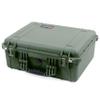 ColorCase Pelican 1550 Case OD Green - Medium Size Waterproof Case with Pick & Pluck Foam Set & Convoluted Lid Foam - OD Green Handles & Latches view 2