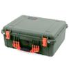 ColorCase Pelican 1550 Case OD Green - Medium Size Waterproof Case with Pick & Pluck Foam Set & Convoluted Lid Foam - Orange Handles & Latches view 2