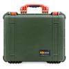 ColorCase Pelican 1550 Case OD Green - Medium Size Waterproof Case with Pick & Pluck Foam Set & Convoluted Lid Foam - Orange Handles & Latches view 3