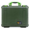 ColorCase Pelican 1550 Case OD Green - Medium Size Waterproof Case with Pick & Pluck Foam Set & Convoluted Lid Foam - Lime Green Handles & Latches view 3