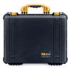 ColorCase Pelican 1550 Case Black - Medium Size Waterproof Case with Pick & Pluck Foam Set & Convoluted Lid Foam - Yellow Handles & Latches view 3