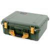 ColorCase Pelican 1550 Case OD Green - Medium Size Waterproof Case with Pick & Pluck Foam Set & Convoluted Lid Foam - Yellow Handles & Latches view 2
