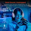 HyperGear Wireless Bluetooth Headphones + Loud HD Stereo Sound Speaker Over-Ear Noise-Isolating Fit Headset with Built-in Mic [LED Light Up Earphones + Speaker] Beige view 4