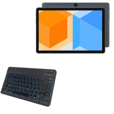 BoxWave Keyboard Compatible with Alldocube Smile X - SlimKeys Bluetooth Keyboard - with Backlight, Portable Slim LED 7 Colors - Jet Black