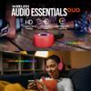 HyperGear Wireless Bluetooth Headphones + Loud HD Stereo Sound Speaker Over-Ear Noise-Isolating Fit Headset with Built-in Mic [LED Light Up Earphones + Speaker] Red view 2