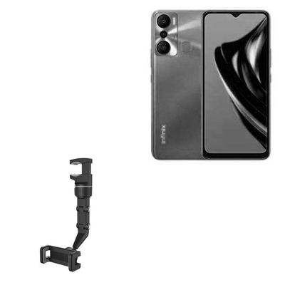 BoxWave Car Mount Compatible with Infinix Hot 20i - Rearview Mirror Car Mount, Rear View Mirror Adjustable GPS Car Mount - Jet Black