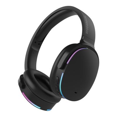 HyperGear Wireless Bluetooth Headphones + Loud HD Stereo Sound Speaker Over-Ear Noise-Isolating Fit Headset with Built-in Mic [LED Light Up Earphones + Speaker] Black