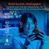 HyperGear Wireless Bluetooth Headphones + Loud HD Stereo Sound Speaker Over-Ear Noise-Isolating Fit Headset with Built-in Mic [LED Light Up Earphones + Speaker] Black view 4