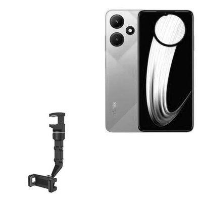 BoxWave Car Mount Compatible with Infinix Hot 30i - Rearview Mirror Car Mount, Rear View Mirror Adjustable GPS Car Mount - Jet Black