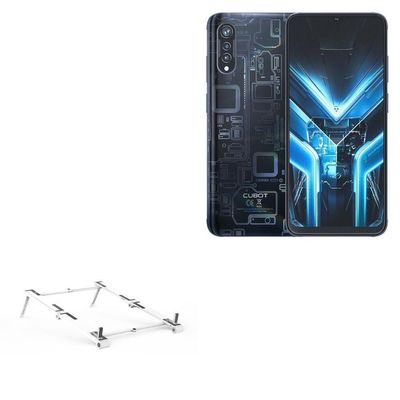 BoxWave Stand and Mount Compatible with Cubot X70 - Pocket Aluminum Stand 3-in-1, Portable Multi Angle Viewing Riser - Metallic Silver