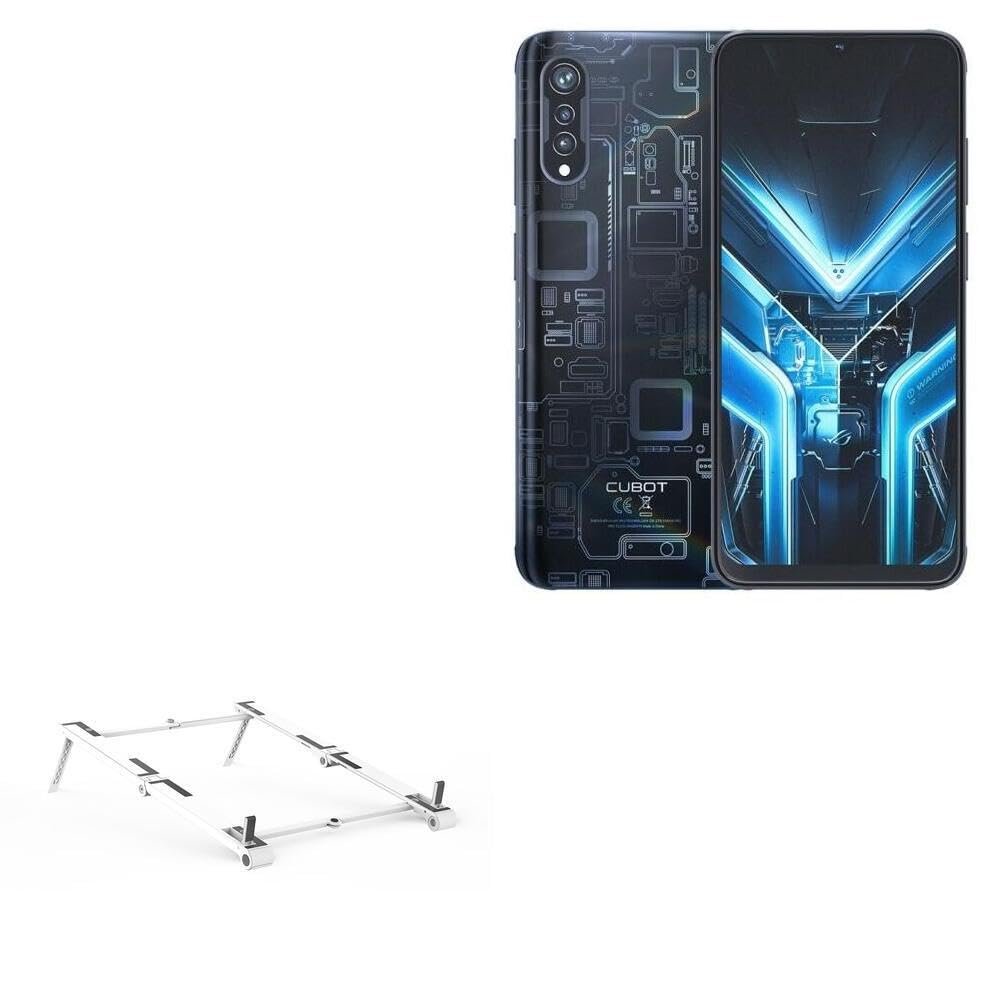 BoxWave Stand and Mount Compatible with Cubot X70 - Pocket Aluminum Stand 3-in-1, Portable Multi Angle Viewing Riser - Metallic Silver