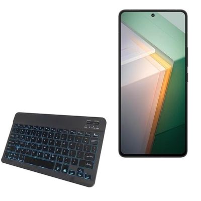 BoxWave Keyboard Compatible with vivo iQOO 11 - SlimKeys Bluetooth Keyboard - with Backlight, Portable Slim LED 7 Colors - Jet Black