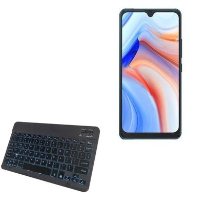BoxWave Keyboard Compatible with Cubot Note 8 - SlimKeys Bluetooth Keyboard - with Backlight, Portable Slim LED 7 Colors - Jet Black