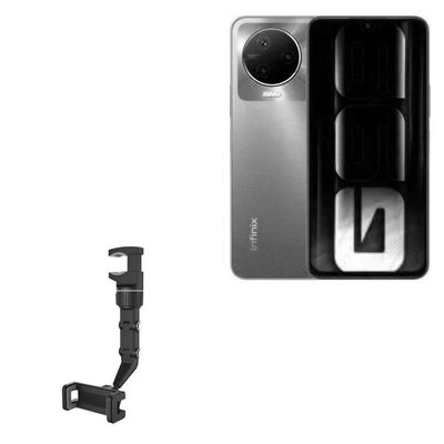BoxWave Car Mount Compatible with Infinix Note 12 Pro - Rearview Mirror Car Mount, Rear View Mirror Adjustable GPS Car Mount - Jet Black