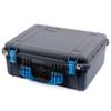 ColorCase Pelican 1550 Case Black - Medium Size Waterproof Case with Grey Padded Dividers & Mesh Lid Organizer - Blue Handles & Latches view 2
