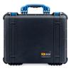 ColorCase Pelican 1550 Case Black - Medium Size Waterproof Case with Grey Padded Dividers & Mesh Lid Organizer - Blue Handles & Latches view 3