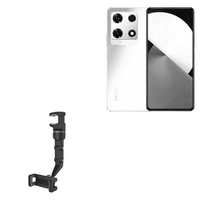 BoxWave Car Mount Compatible with Infinix Note 30 Pro - Rearview Mirror Car Mount, Rear View Mirror Adjustable GPS Car Mount - Jet Black