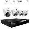Night Owl 2-Way Audio 12 Channel DVR Video Home Security Camera System with (4) Wired 2K HD Indoor/Outdoor Deterrence Dome Cameras and 2TB Hard Drive (Add up to 4 Wi-Fi Cameras) (4 Camera) view 2